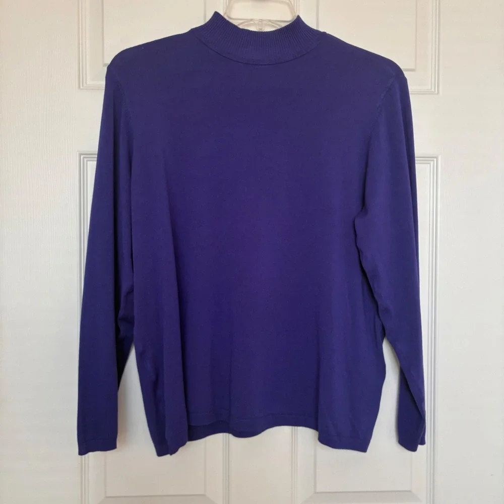 Chico's mock neck sweater Women's XL Purple Long sleeve Soft Office Weekend